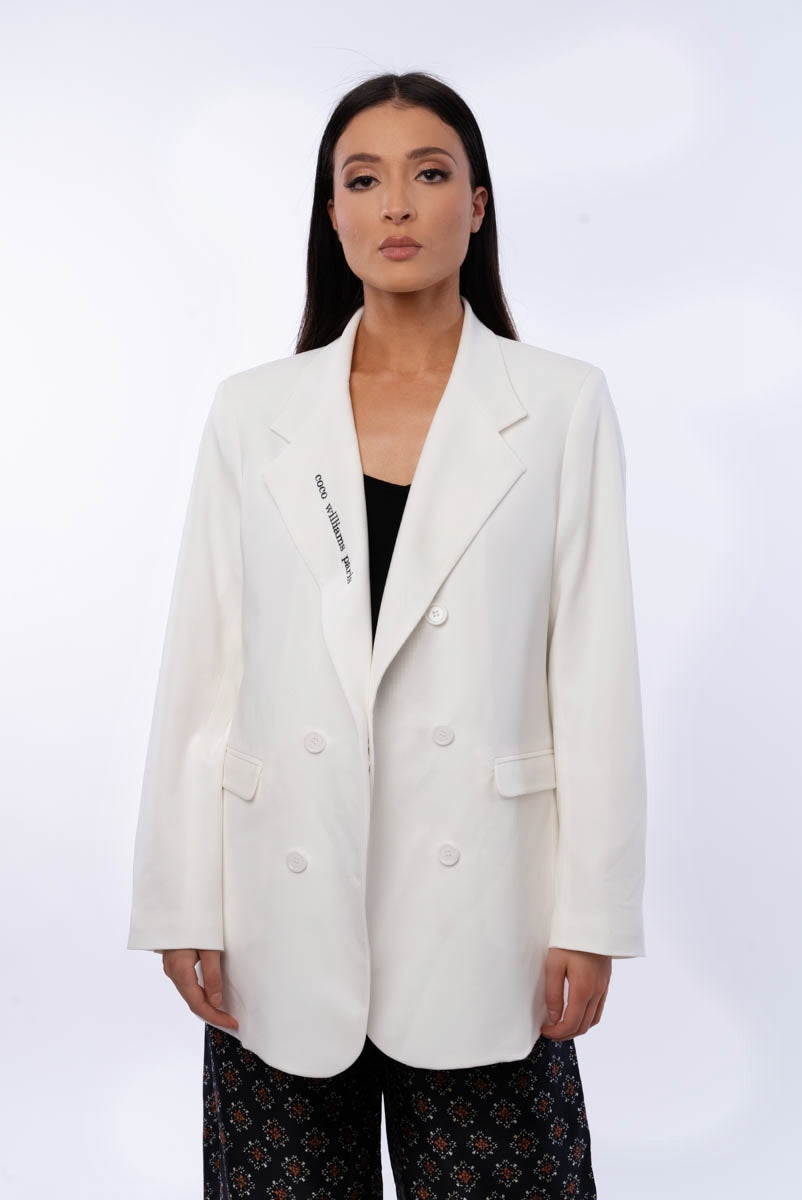 White crepe blazer - La Parisienne