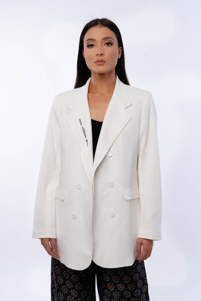 White crepe blazer - La Parisienne