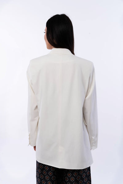 White crepe blazer - La Parisienne