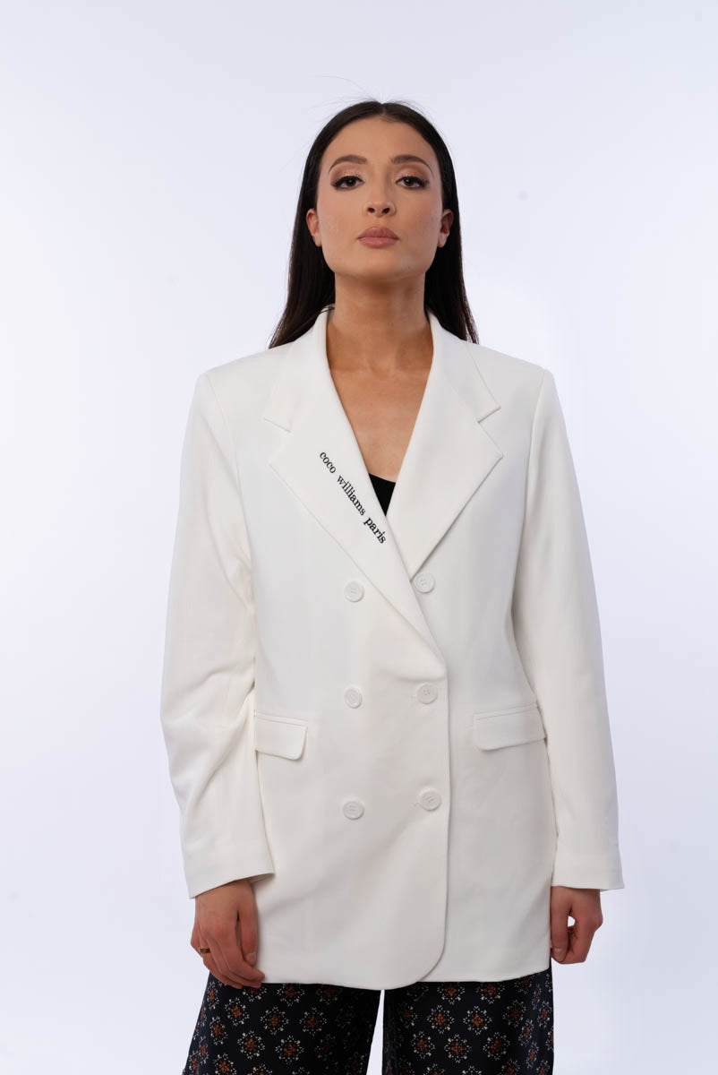 White crepe blazer - La Parisienne