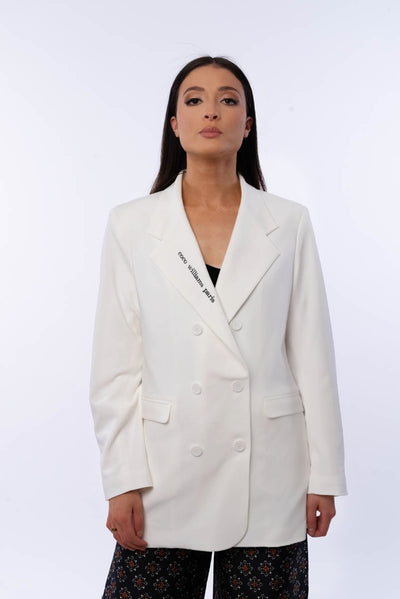 White crepe blazer - La Parisienne