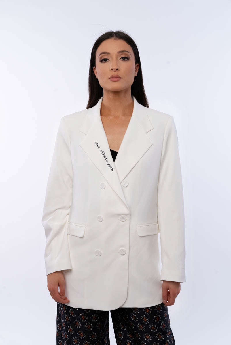 White crepe blazer - La Parisienne