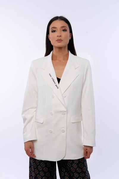White crepe blazer - La Parisienne