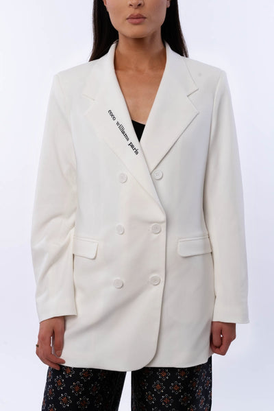 White crepe blazer - La Parisienne