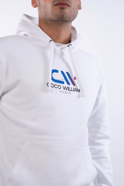 White hooded sweatshirt - Logo