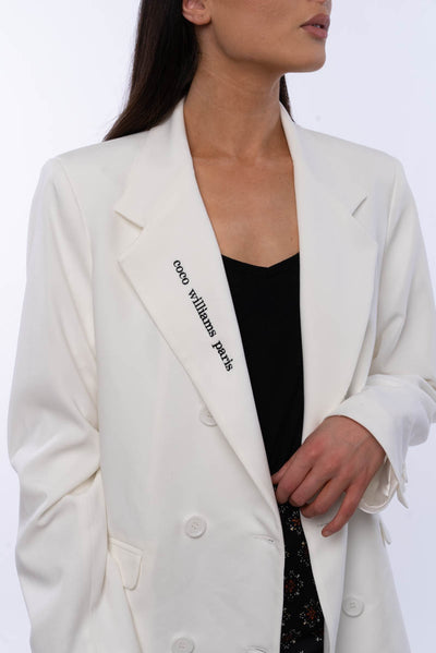 White crepe blazer - La Parisienne